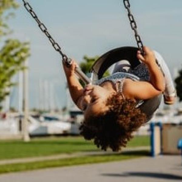 toddler swinging