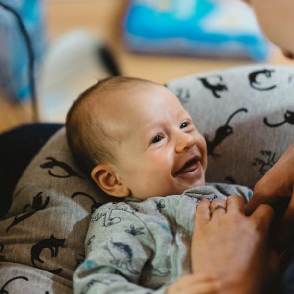 infant with parent
