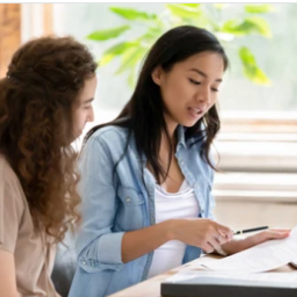 Students working together at a table