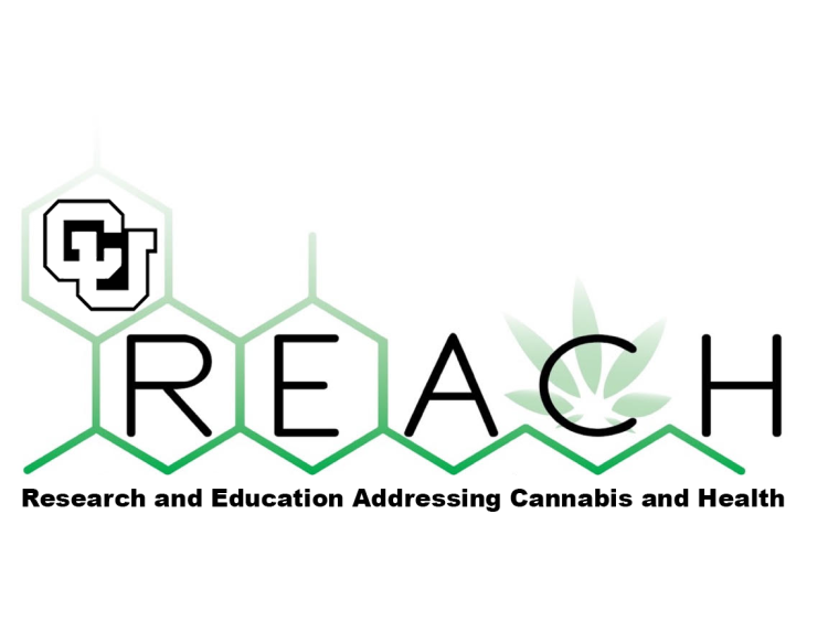 reach center official logo shape of cannabinoid chemical structure with cannabis leaf