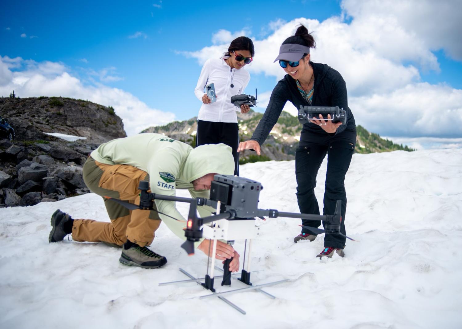 ICE team operating corer