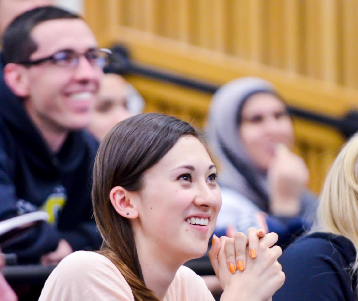 Students smiling in class