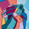 Colorful hands holding each other