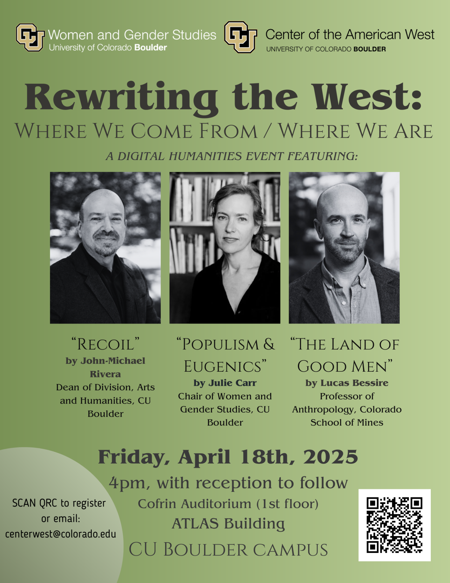 Flier for Rewriting the West event April 18th
