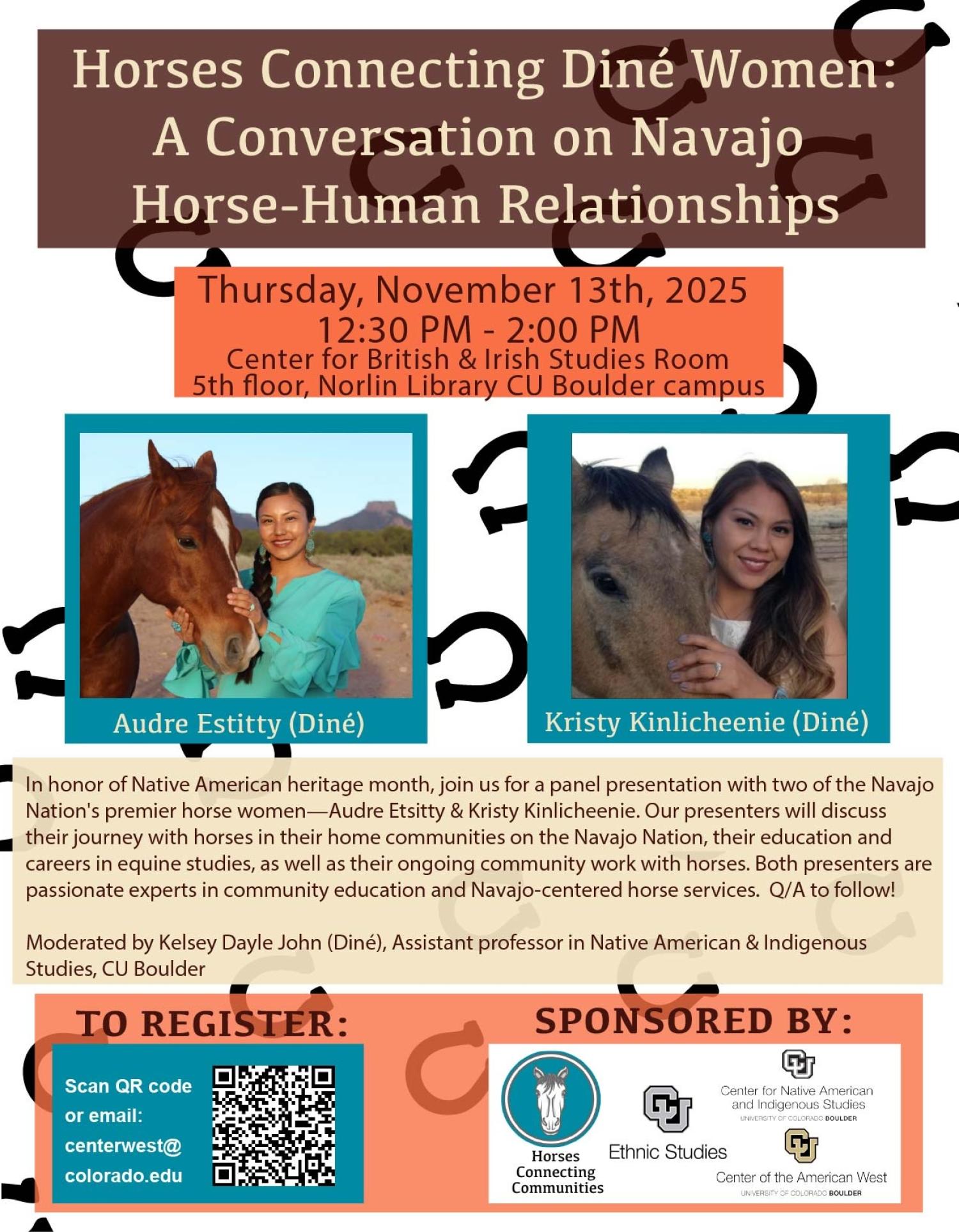 Colorful flier advertising a Dine horsemanship event