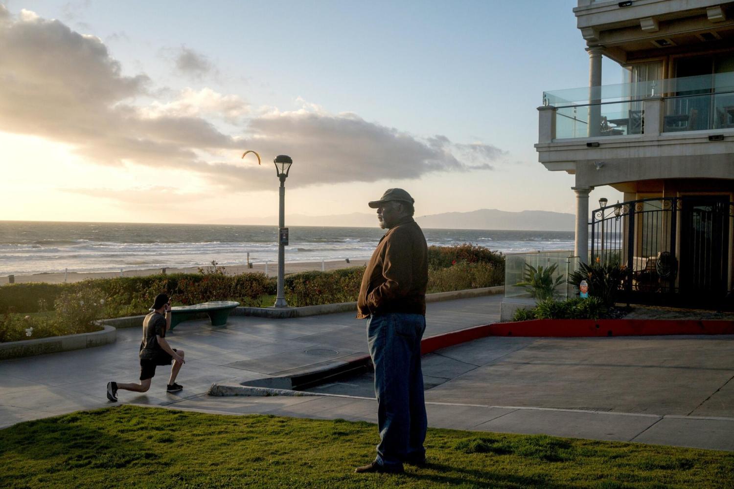 Duane Yellow Feather Shepard in Manhattan Beach, Calif., where members of his family ran a thriving beachfront resort that was seized by eminent domain nearly a century ago