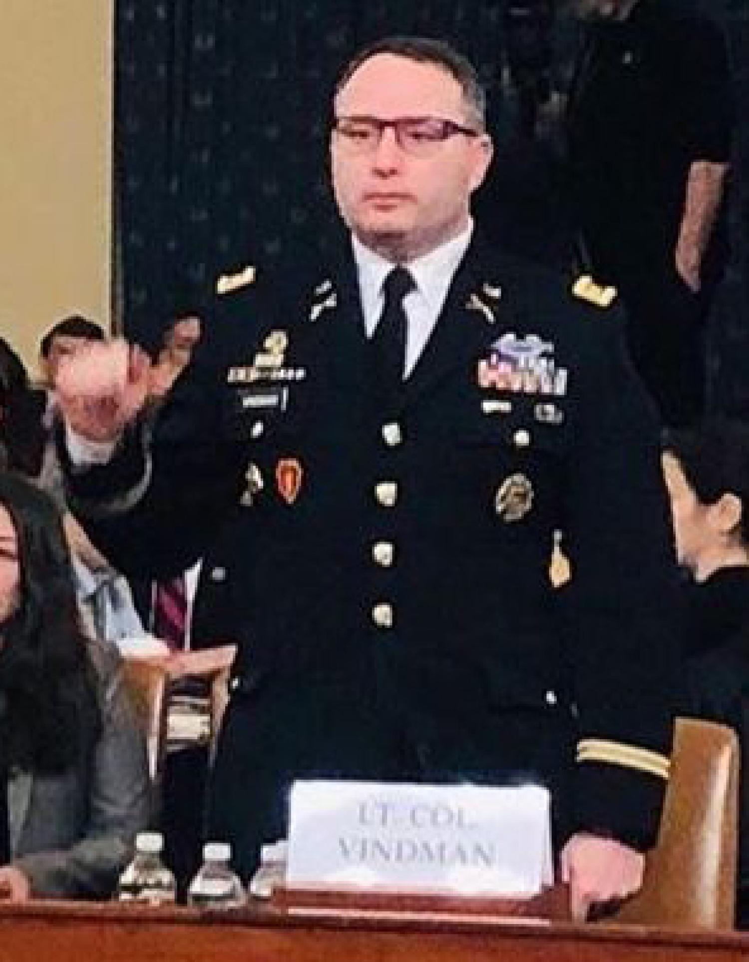 Alexander Vindman taking the oath during the impeachment inquiry of Donald J. Trump.
