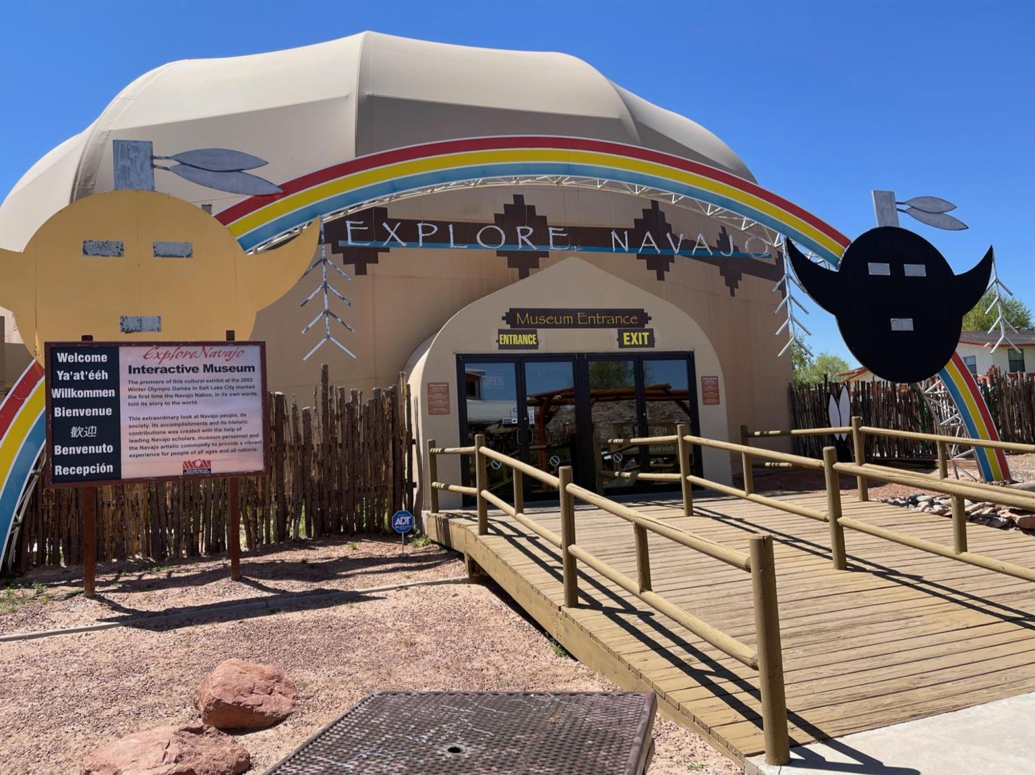 Front entrance to Navajo Interactive Museum in Tuba City. We stopped in Tuba City for lunch on our last road trip day, and took some time afterward to explore the museum. We went in wondering: how was Navajo culture and history represented here? What could it say about how indigenous culture should be represented at the Zane Grey House museum in Lacawaxen, Pennsylvania?