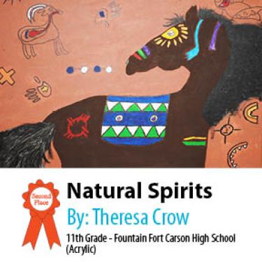 Natural Spirits, Second place winner for Student Art Contest by Theresa Crow