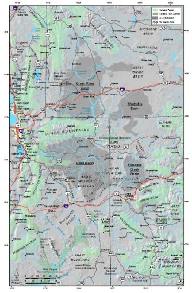 Map of Shale Country and Oil Deposits
