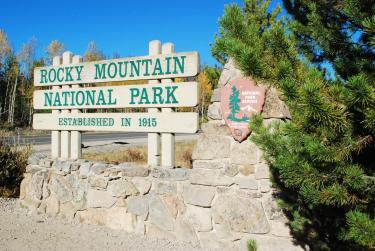 Rocky Mountain National Park Entrance Sign