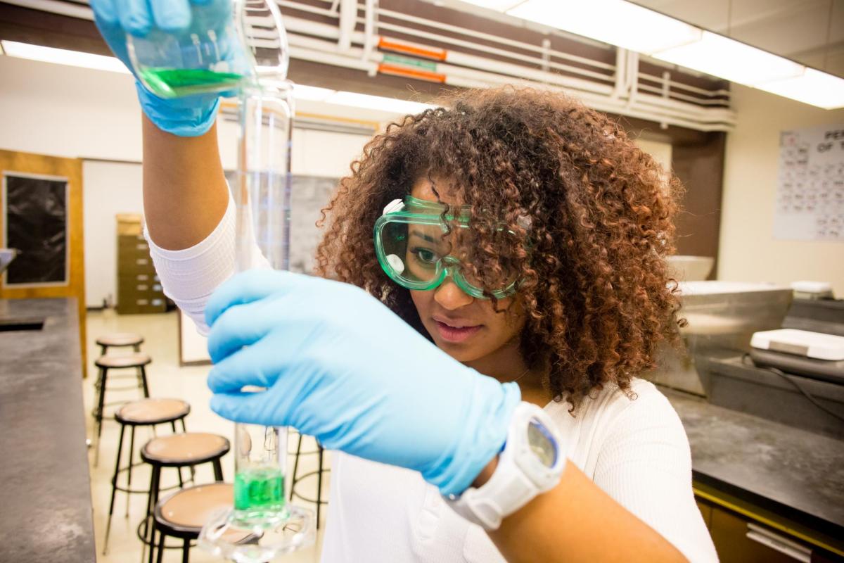 Student working in the lab