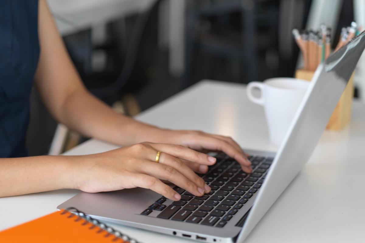 Image of Typing on Computer