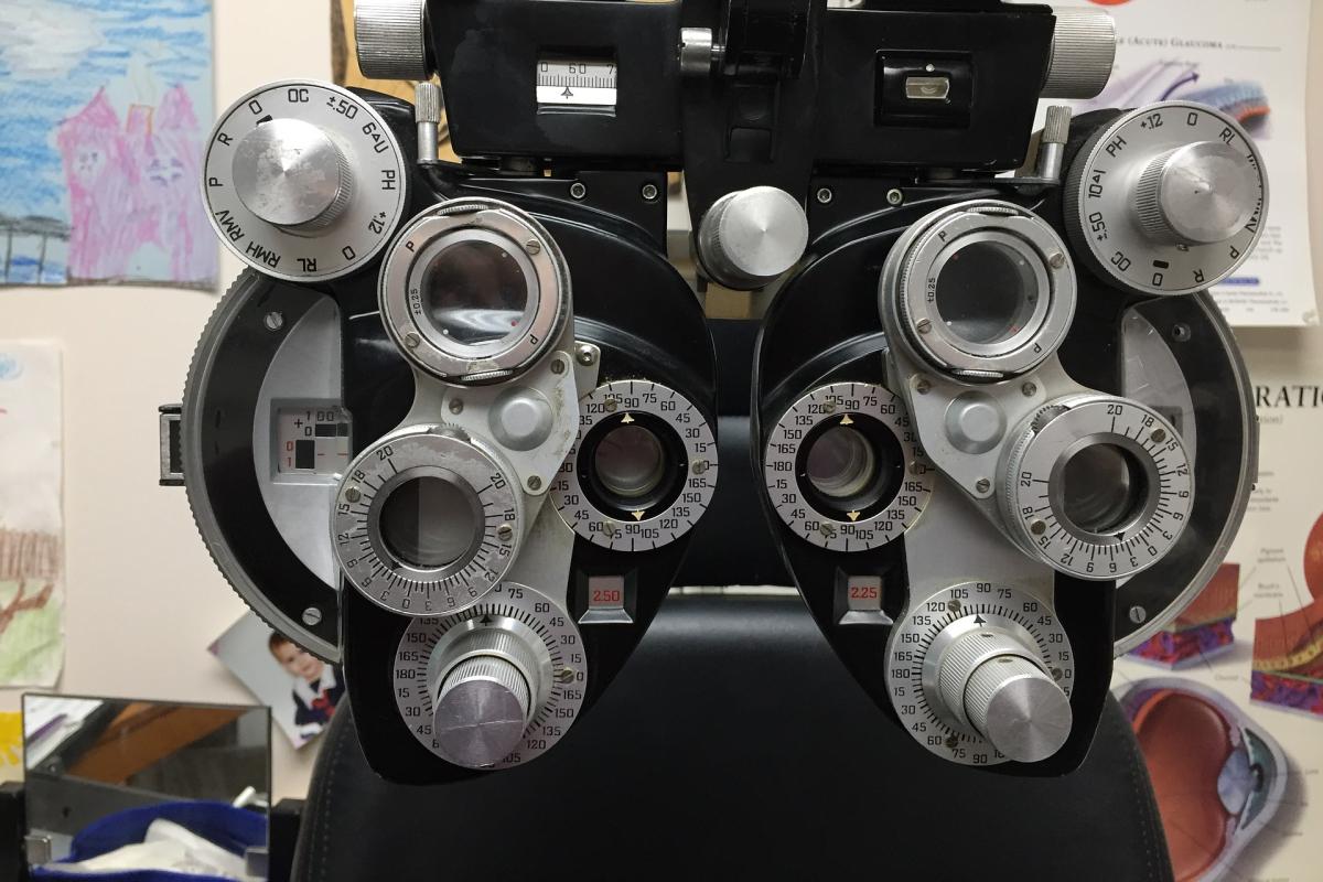 Eye exam machine.