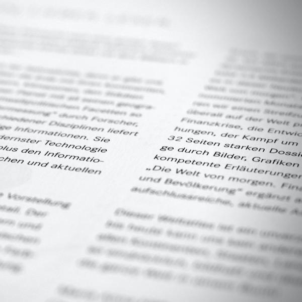 Close up of book text