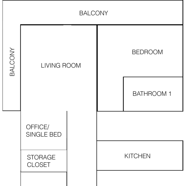 Blueprint layout of the apartment