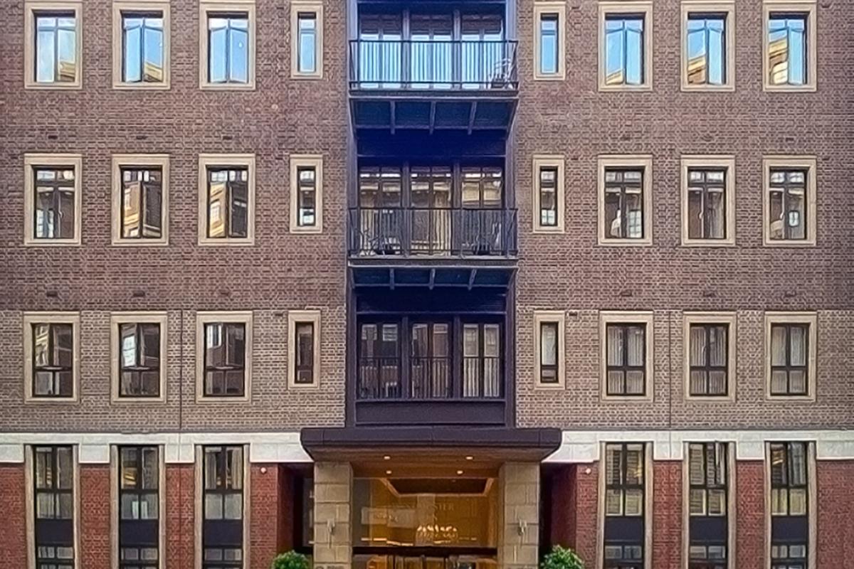 Brick apartment building view