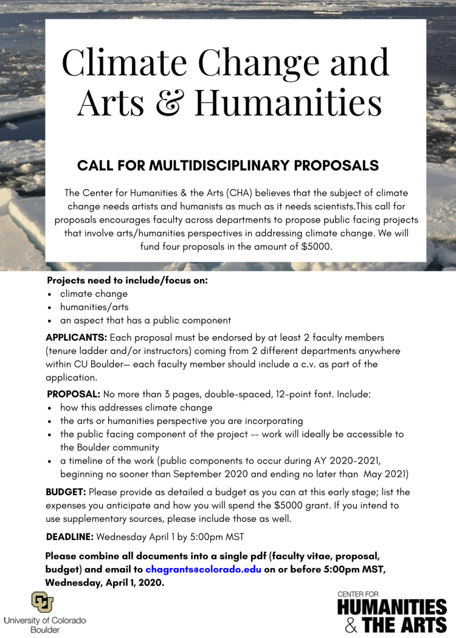 text in poster style with glacier photo