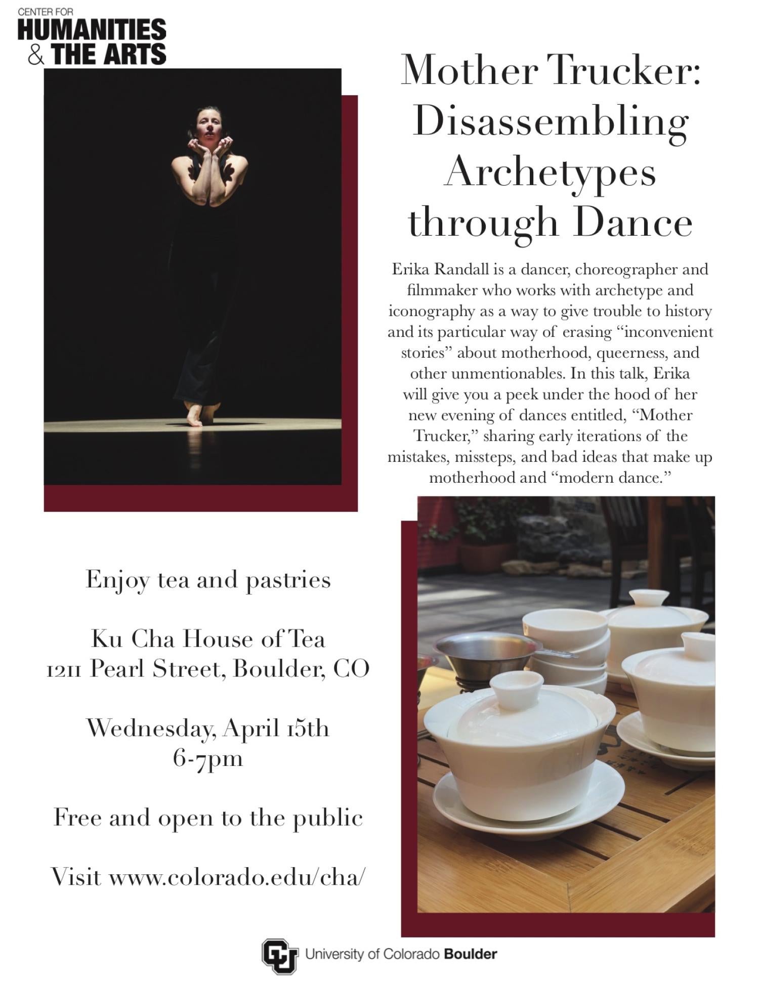 Poster with woman dancing plus tea
