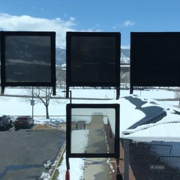 Dynamic tint windows at various stages of tint