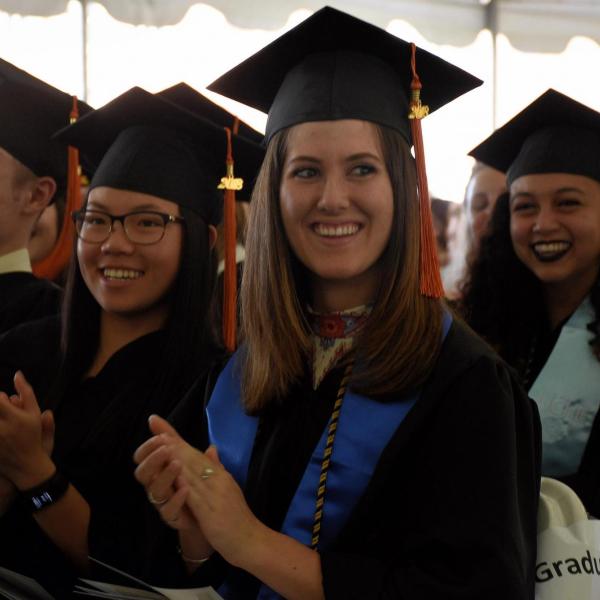 Students at graduation ceremony