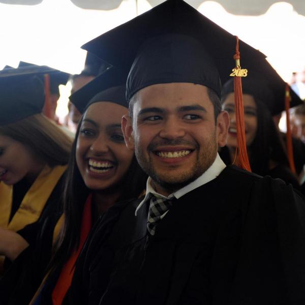Students at graduation ceremony