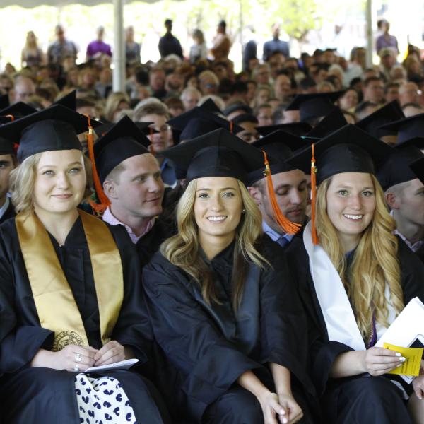 Students at graduation.