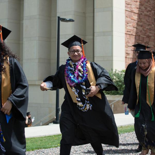 Students at graduation ceremony