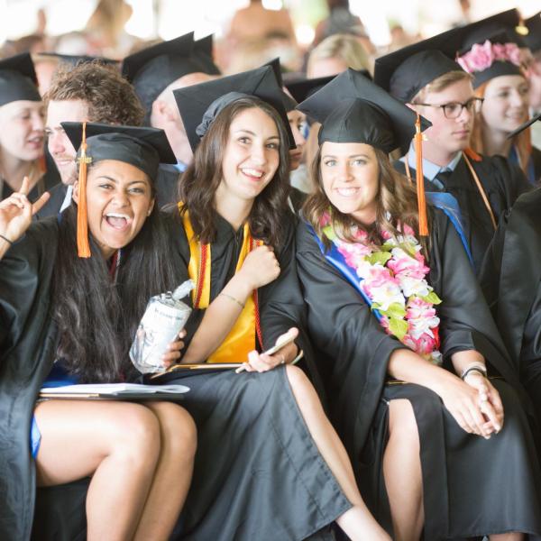 Students at graduation ceremony