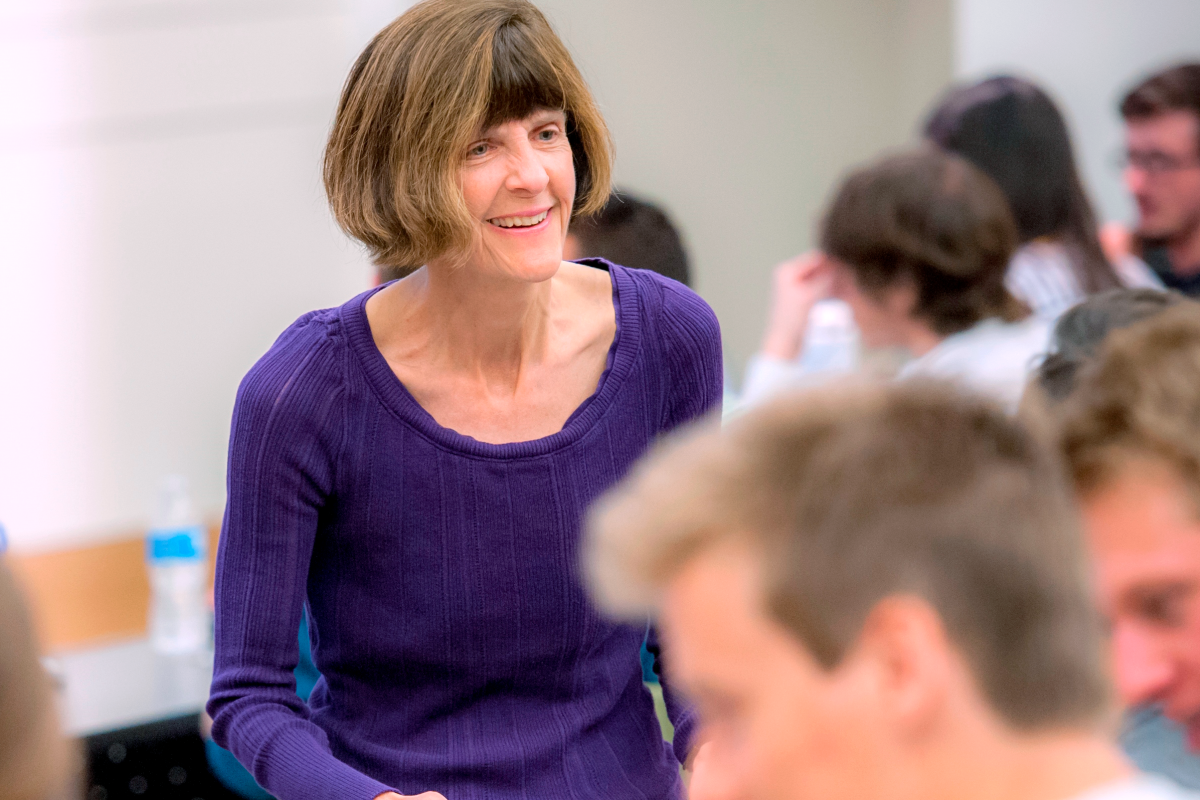 Janet Degrazia instructs a classroom at CU Boulder