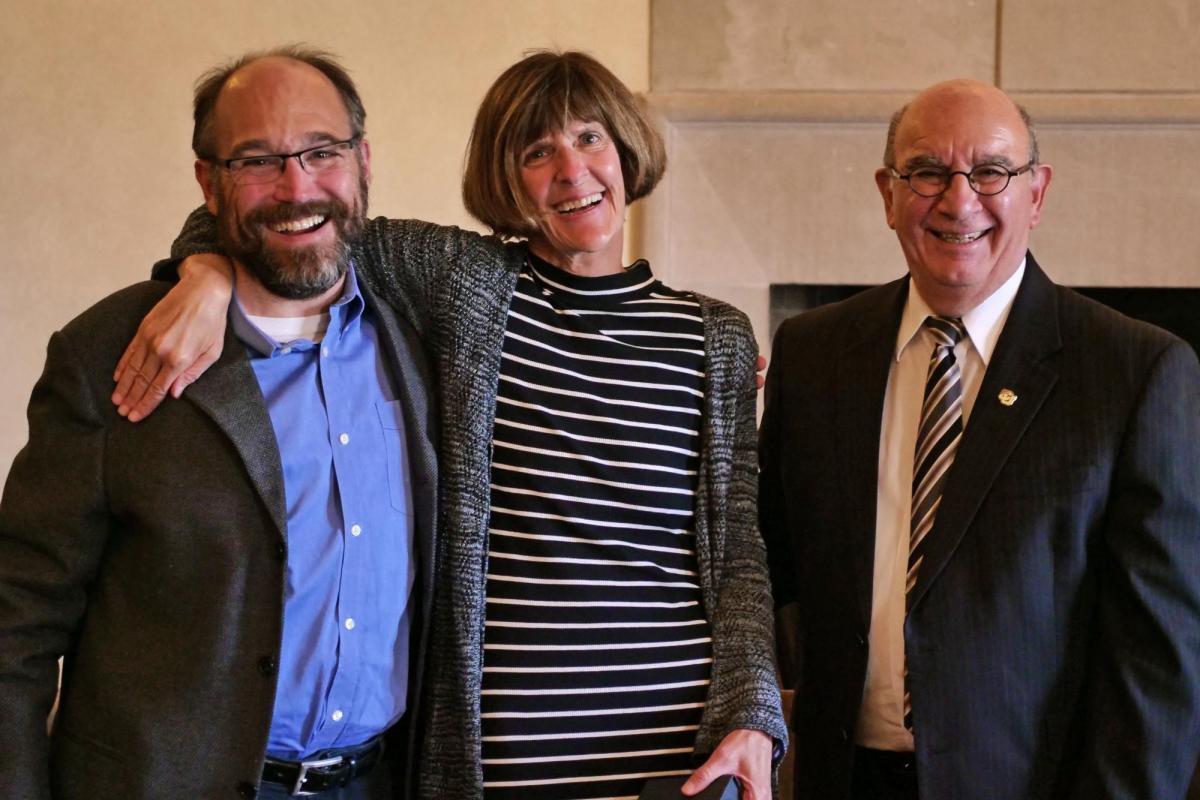 Professor Janet de Grazia with Ken Anderson and Philip DiStefano