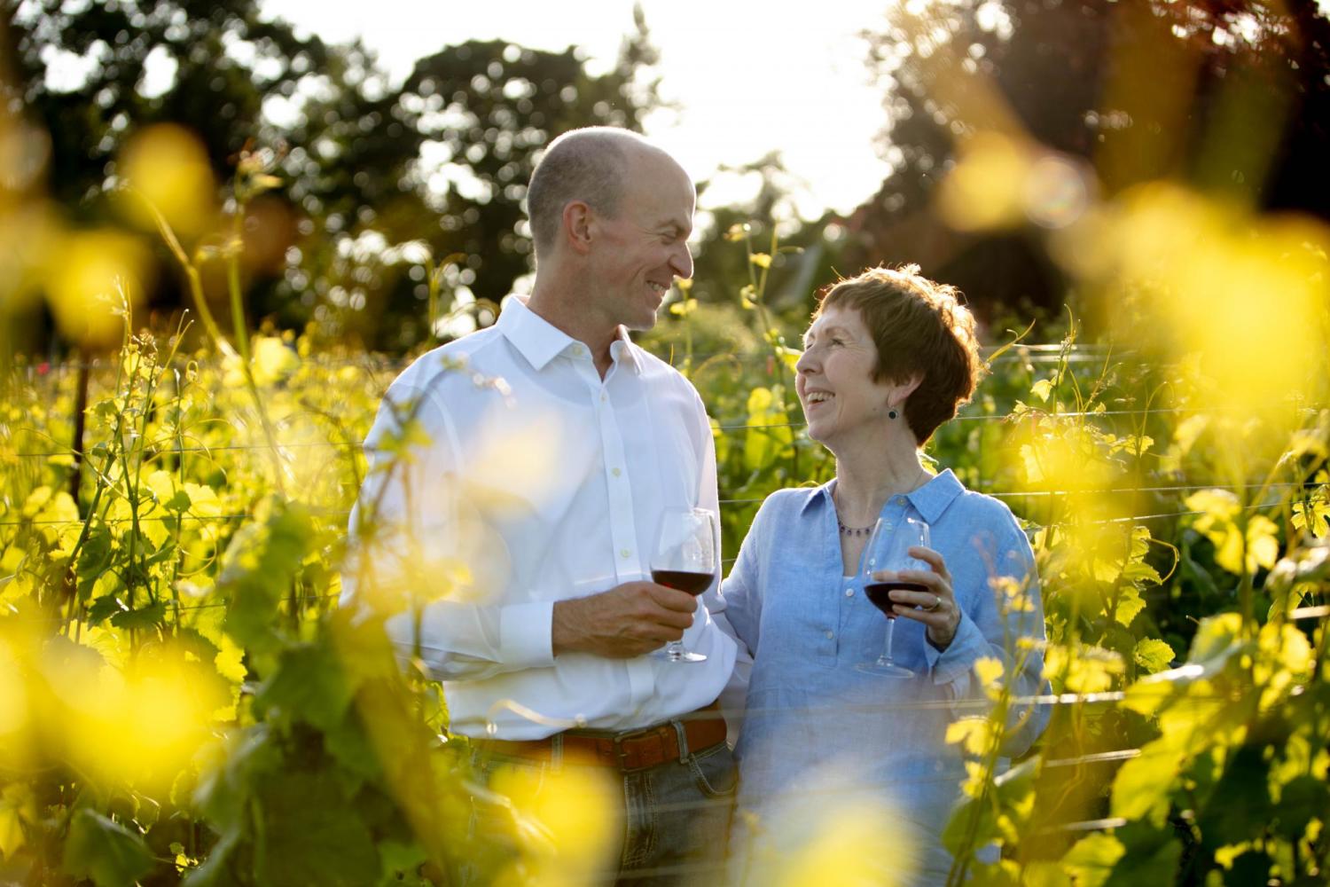 Green and his wife, Clodagh, in a vineyard
