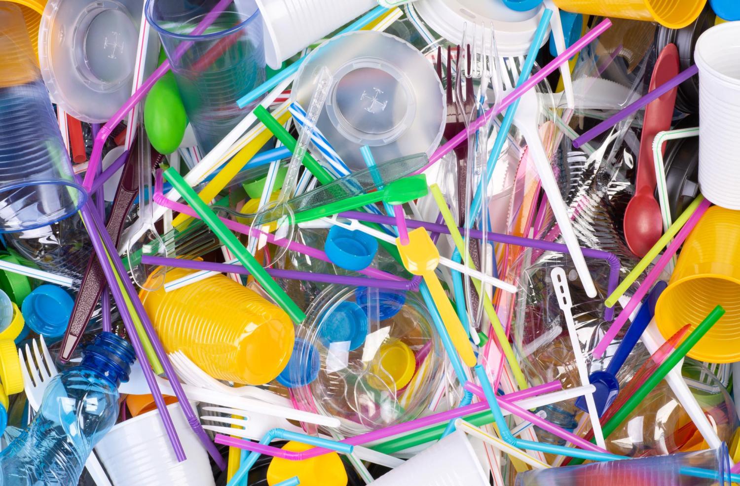 single use plastics including straws, cup lids, utensils and more