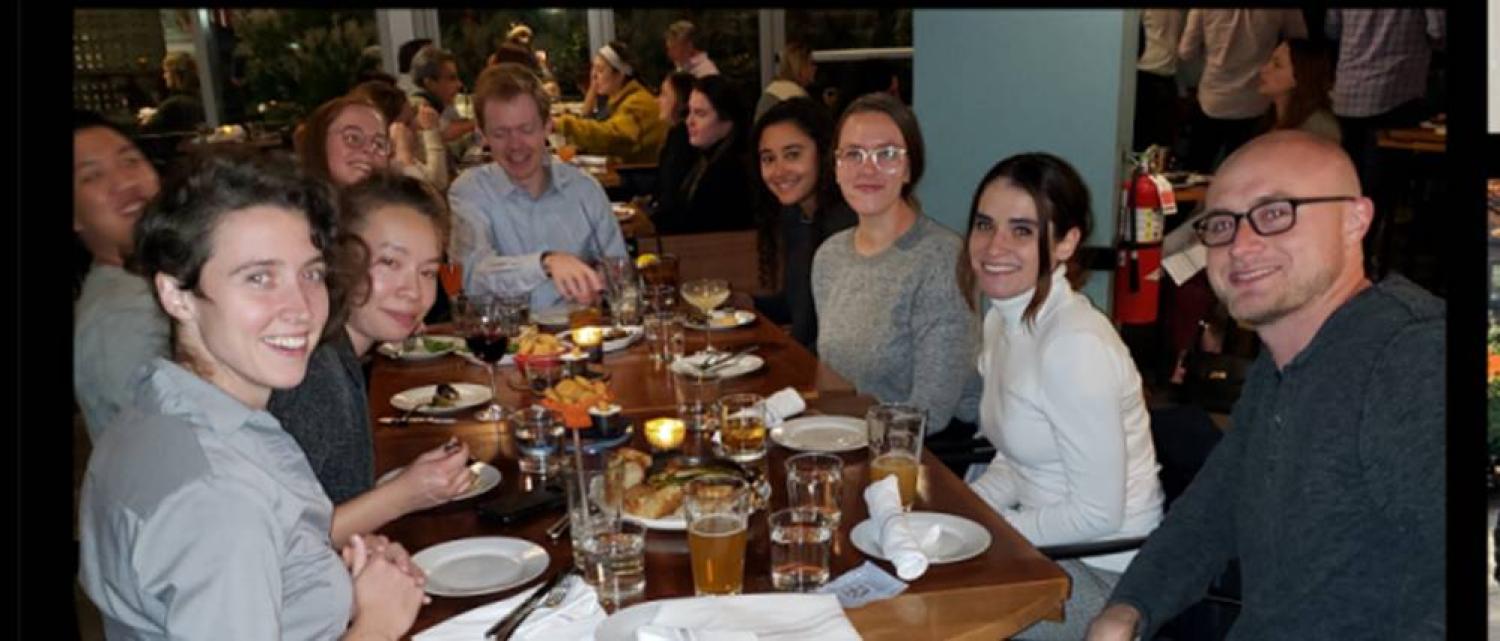 People at a dinner table at the annual AIChE dinner