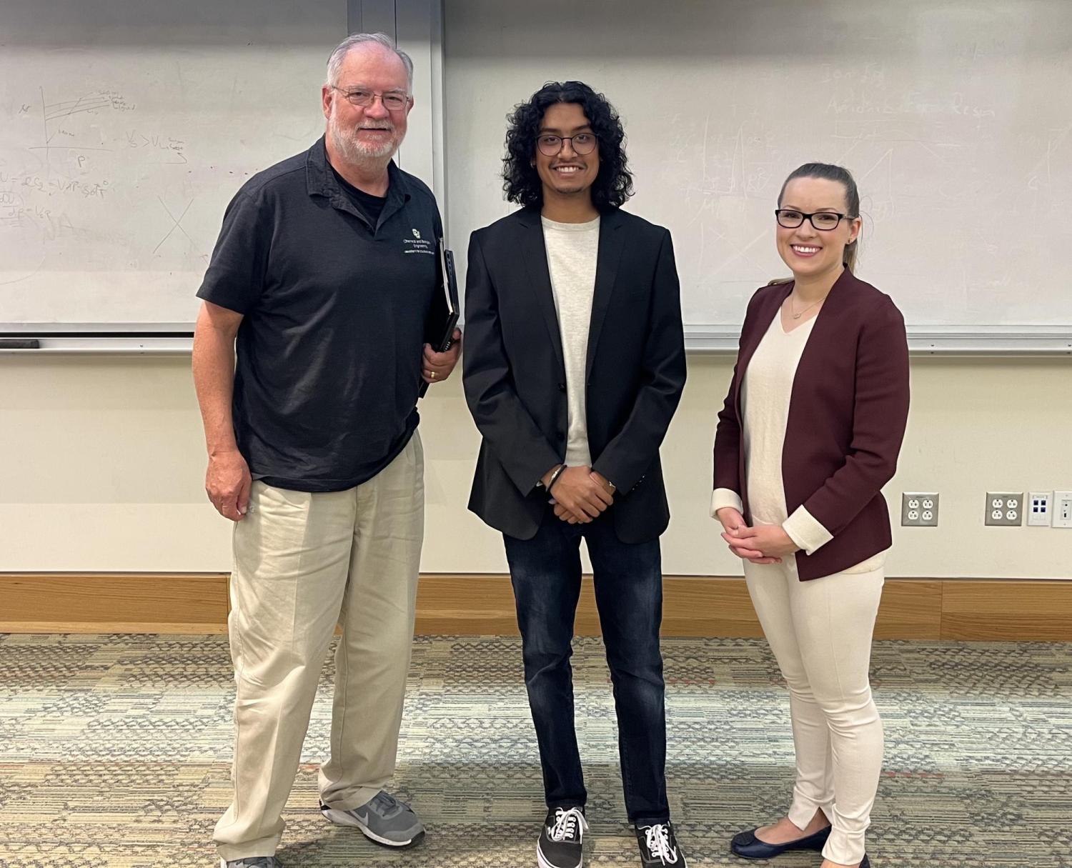 Ashish Srivastava with professors Sprenger and Davis