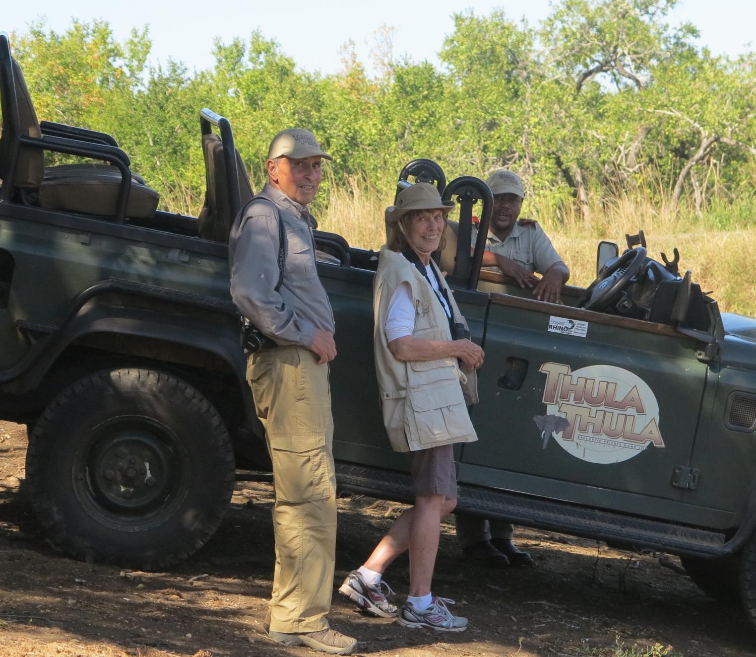 Professor Emeritus Bob Sani at the Thula Thula game reserve in South Africa