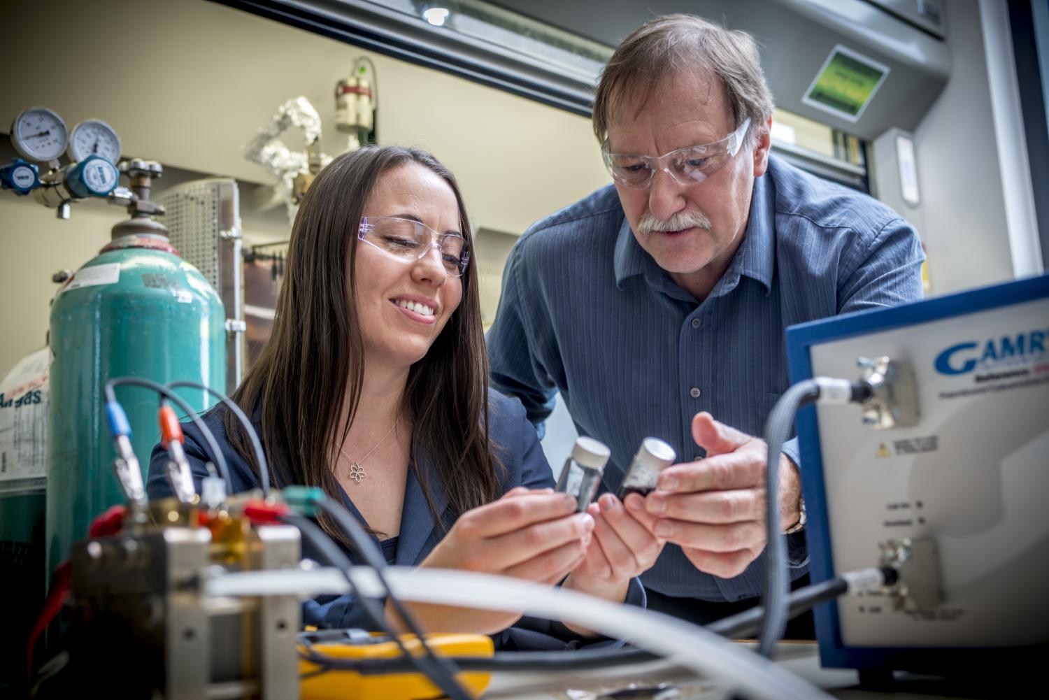Al Weimer works with a student