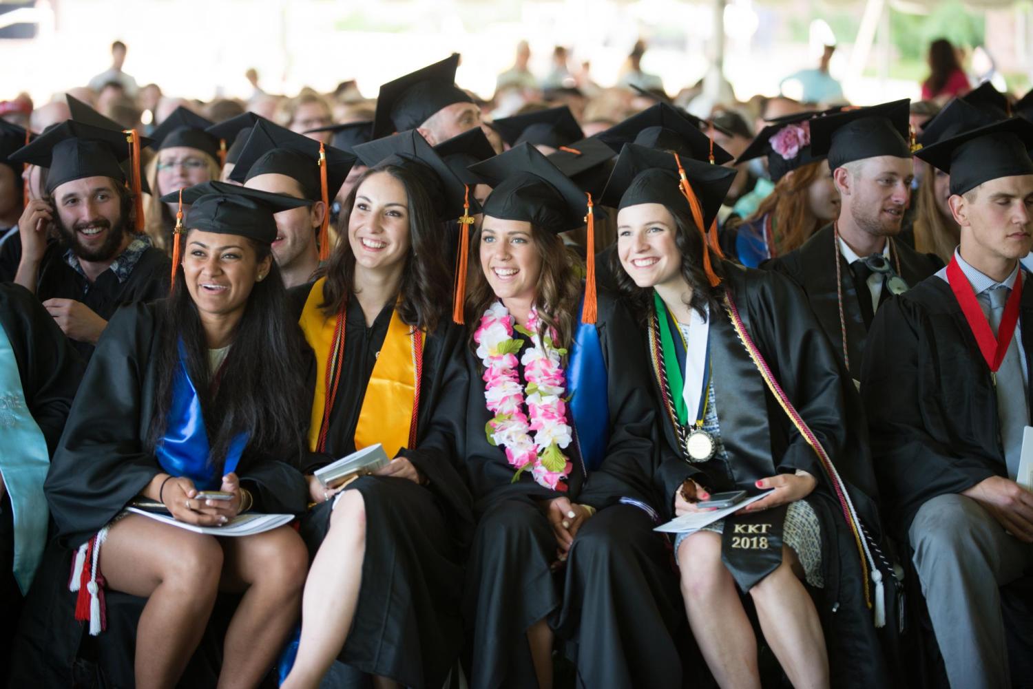 Students at graduation ceremony