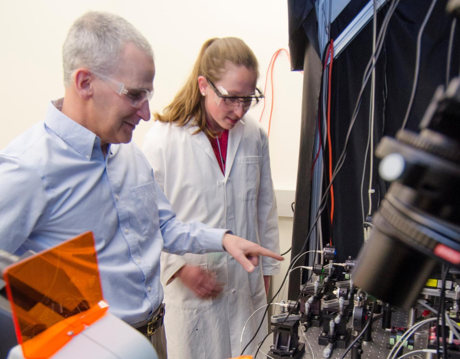 Dan Schwartz and Blake Langdon in lab