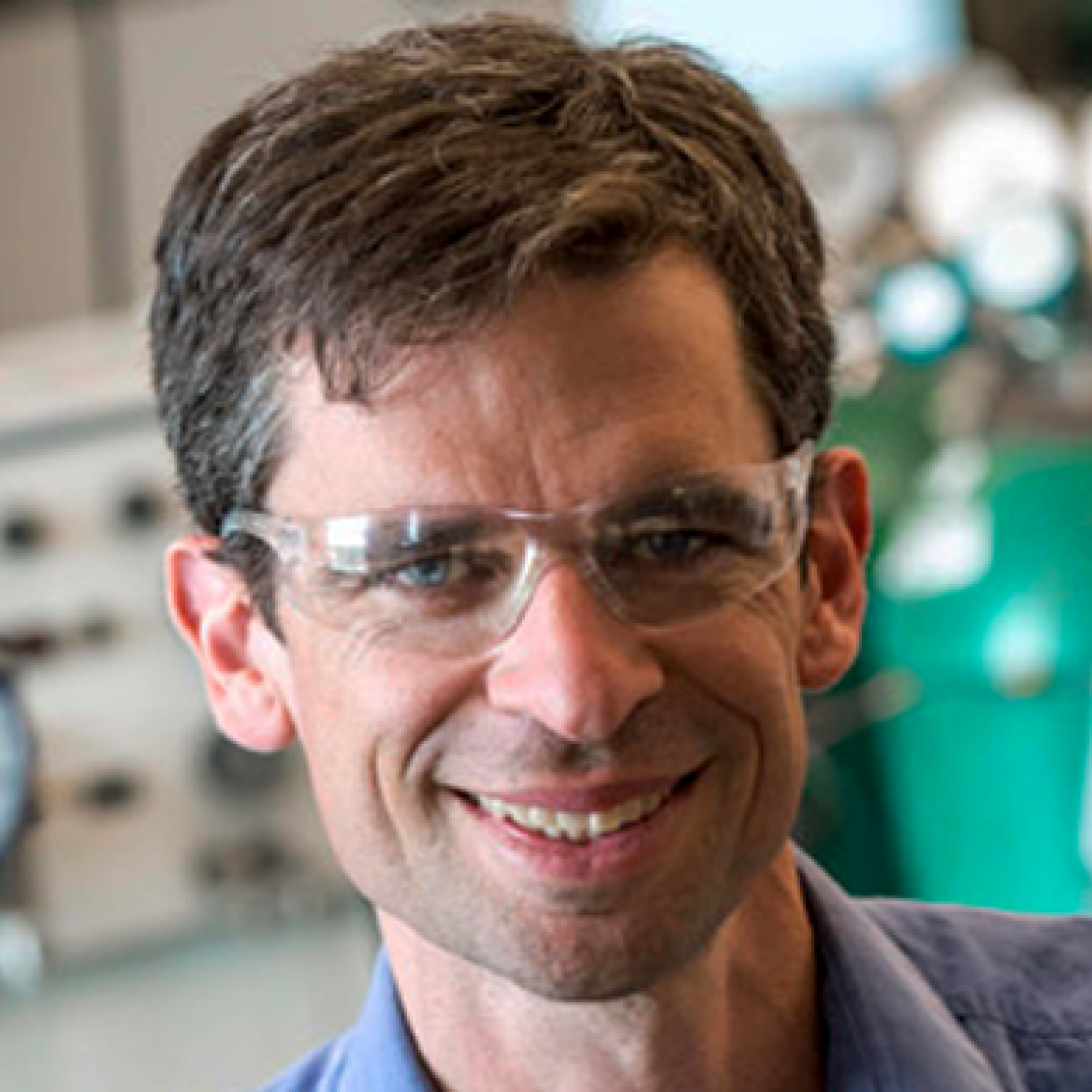 Will Medlin in the lab with protective glasses