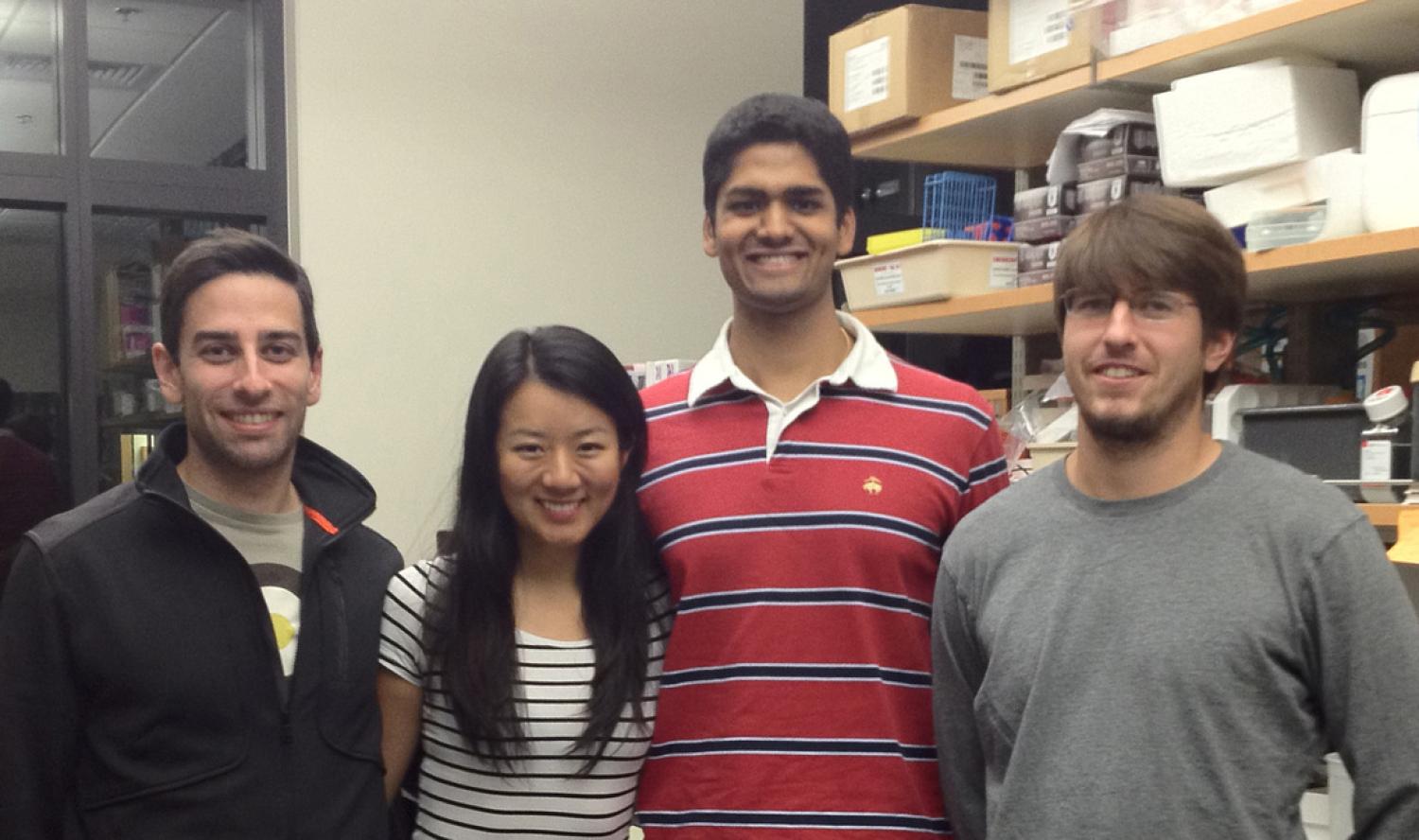 Nanoly CEO Balaji Sridhar (third from left) and other members of the Nanoly Bioscience team.