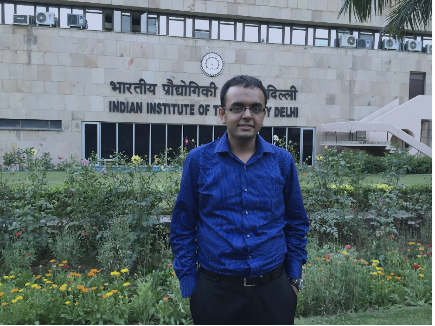 Ankur Gupta in front of IIT Delhi