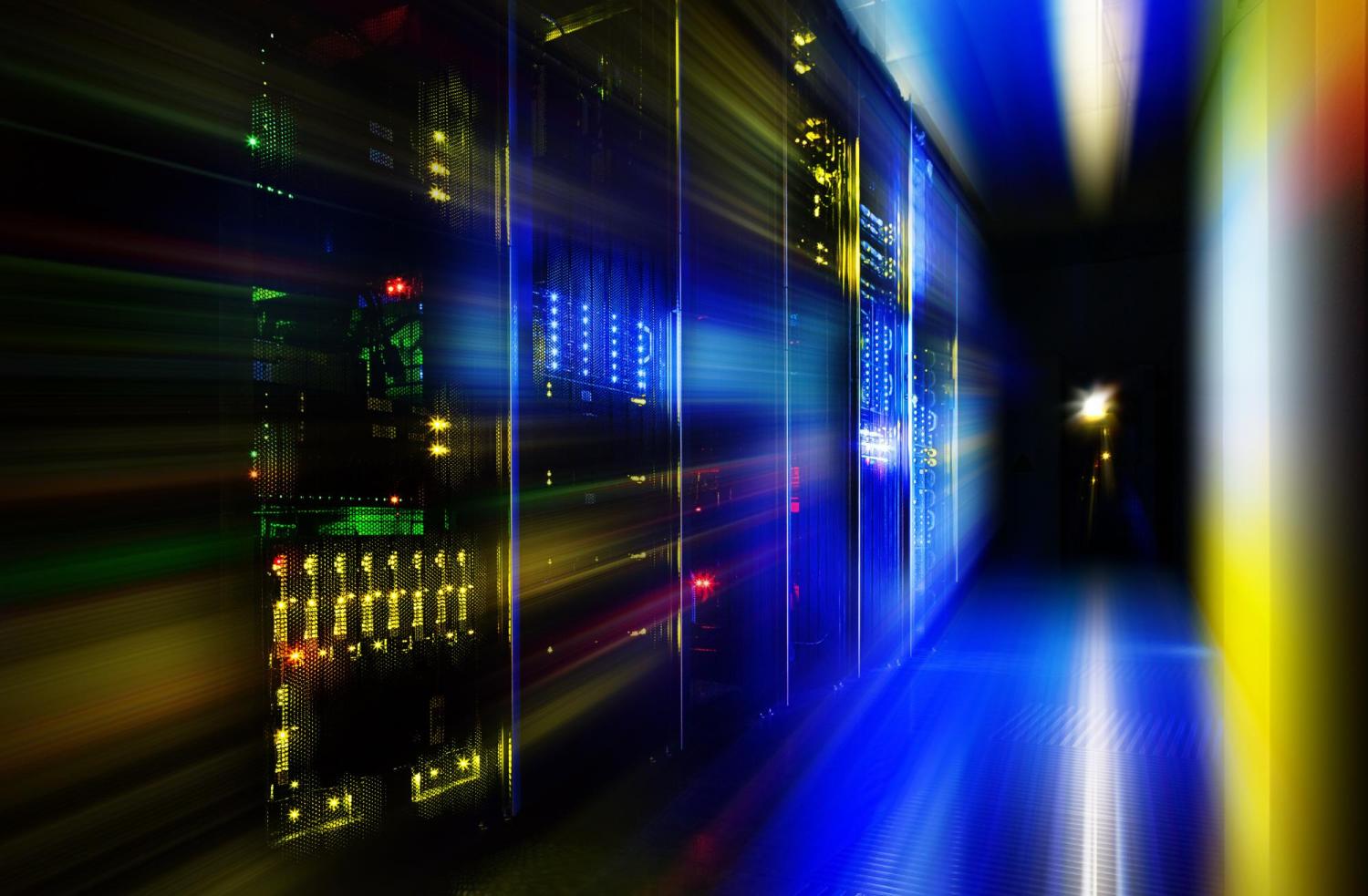 Server in a dark room