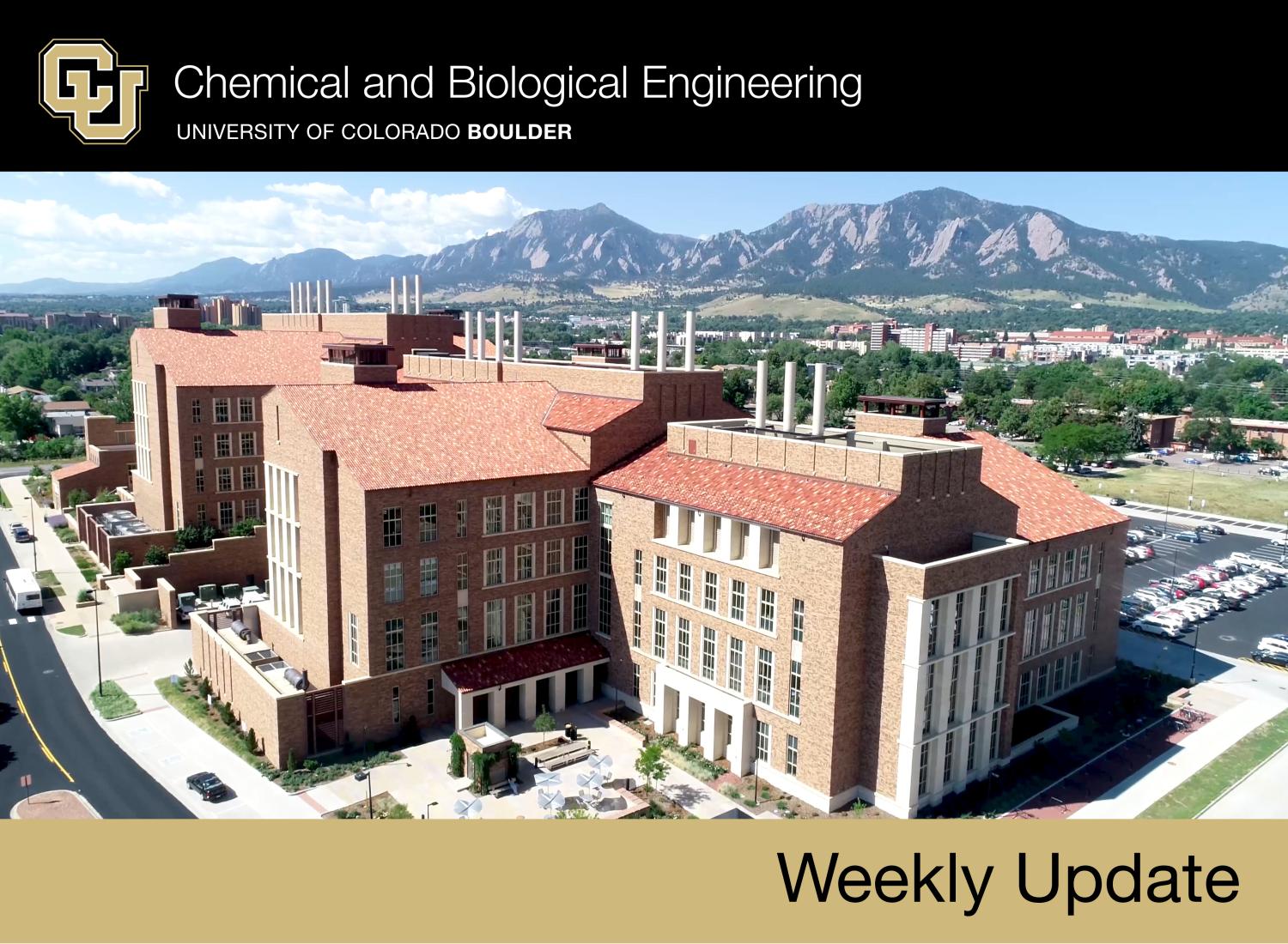 jscbb with mountains and background, color bars framing picture, department logo and "weekly update"