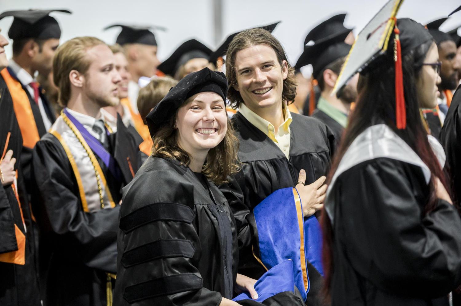 Processional in the rain ChBE graduation May 2023