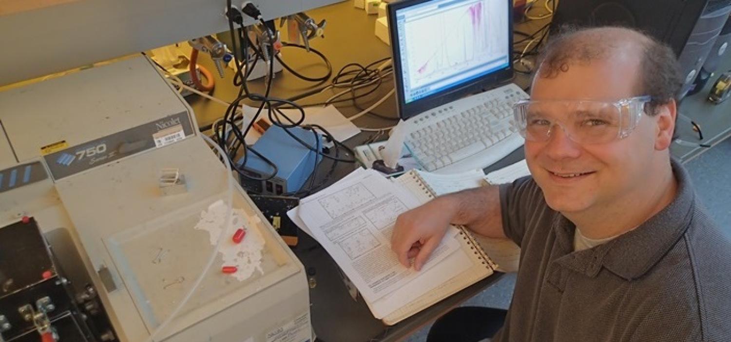 Chris Bowman in lab