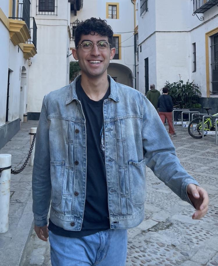 David Saeb in front of some buildings