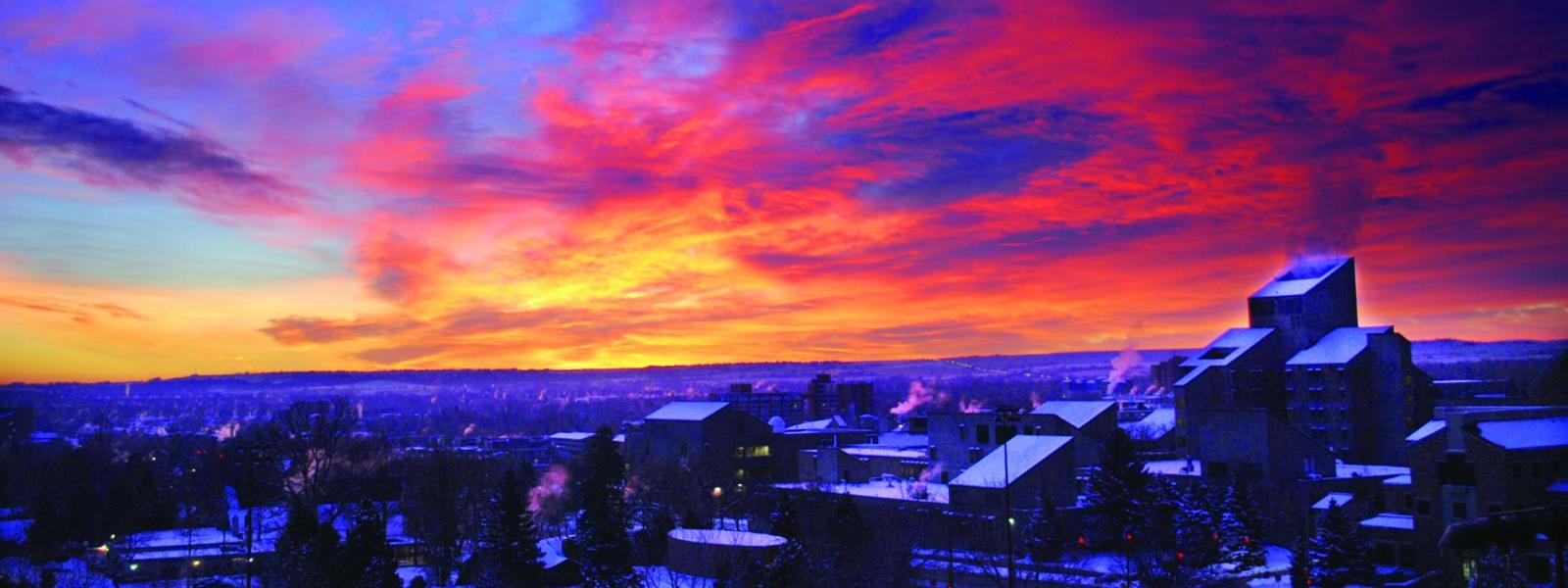 Sunrise over the Engineering Center