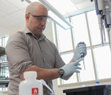 Timothy Whitehead working in his lab