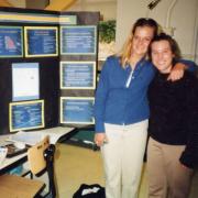 Amy Zimmerman and Sarah Smith in 1999 presenting their capstone findings